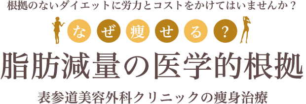 根拠のないダイエットに労力とコストをかけてはいませんか？ なぜ痩せる？ 即効痩せの医学的根拠 表参道美容外科クリニックの痩身治療