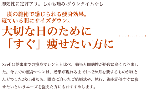 大切な日のために「すぐ」痩せたい方に